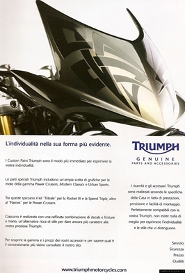 2005 pubblicit Triumph Accessori