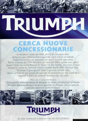 2005 pubblicità Triumph Concessionarie