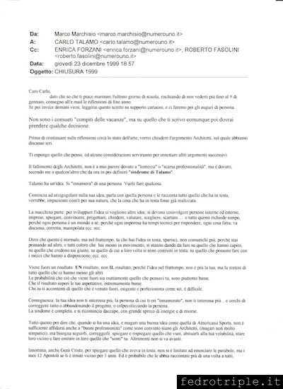 Carlo Talamo e-mail La Sindrome di Talamo