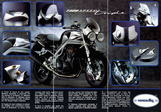 1998 Triumph T509 Speed Triple Accessori Numero Tre