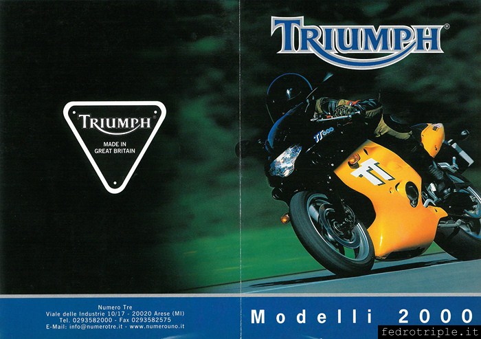 2000 Listino prezzi e rete vendita Triumph Numero Tre