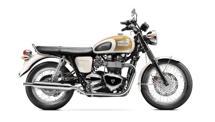 MY2014 - Triumph Bonneville T100 Fusion White & Aurum Gold