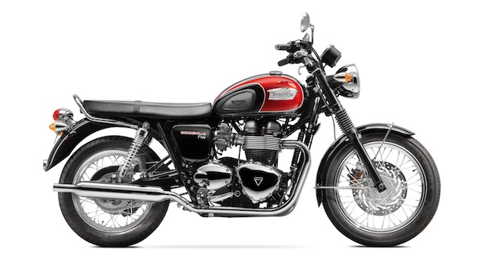 MY2014 - Triumph Bonneville T100 Jet Black & Cranberry Red