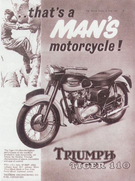 1958 Triumph Tiger T110 Pubblicit